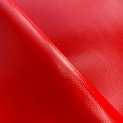 Ткань ПВХ 600 гр/м2 плотная, Красный (Ширина 150см), на отрез  в Мурине