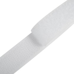 Контактная лента 25мм цвет Белый (велькро-липучка, на отрез)  в Мурине