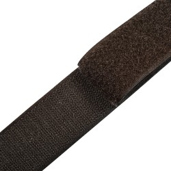 Контактная лента 40мм (38мм) цвет Тёмно-Коричневый (велькро-липучка, на отрез)  в Мурине