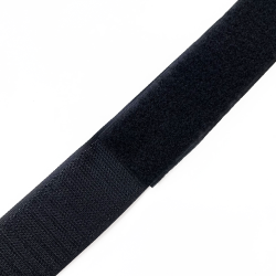 Контактная лента 40мм (38мм) цвет Черный (велькро-липучка, на отрез)  в Мурине